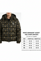 Luxury Designer-Inspired Black & Gold Printed Puffer Jacket