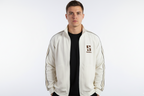 Classic White Track Jacket with Brown Detailing