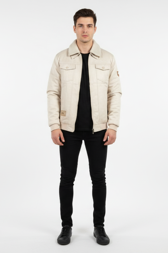 Classic Men's Sherpa Collar Bomber Jacket