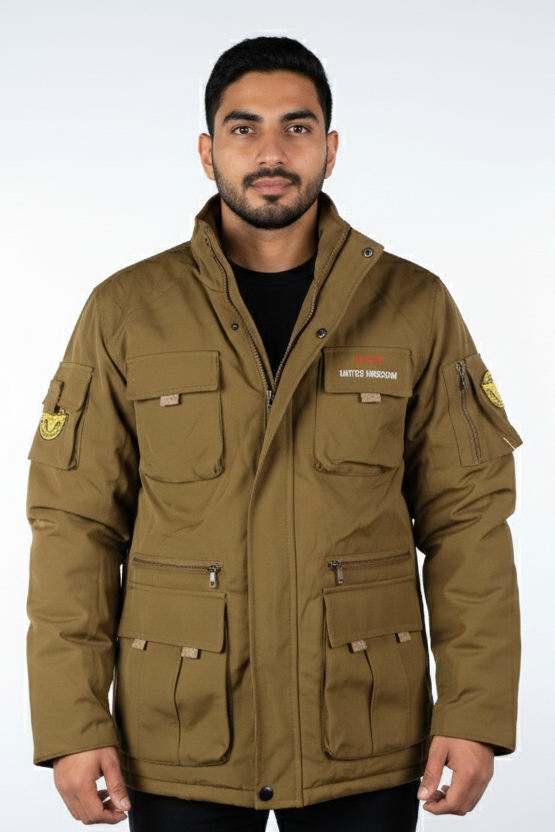 Men's Premium Khaki Utility Parka Jacket