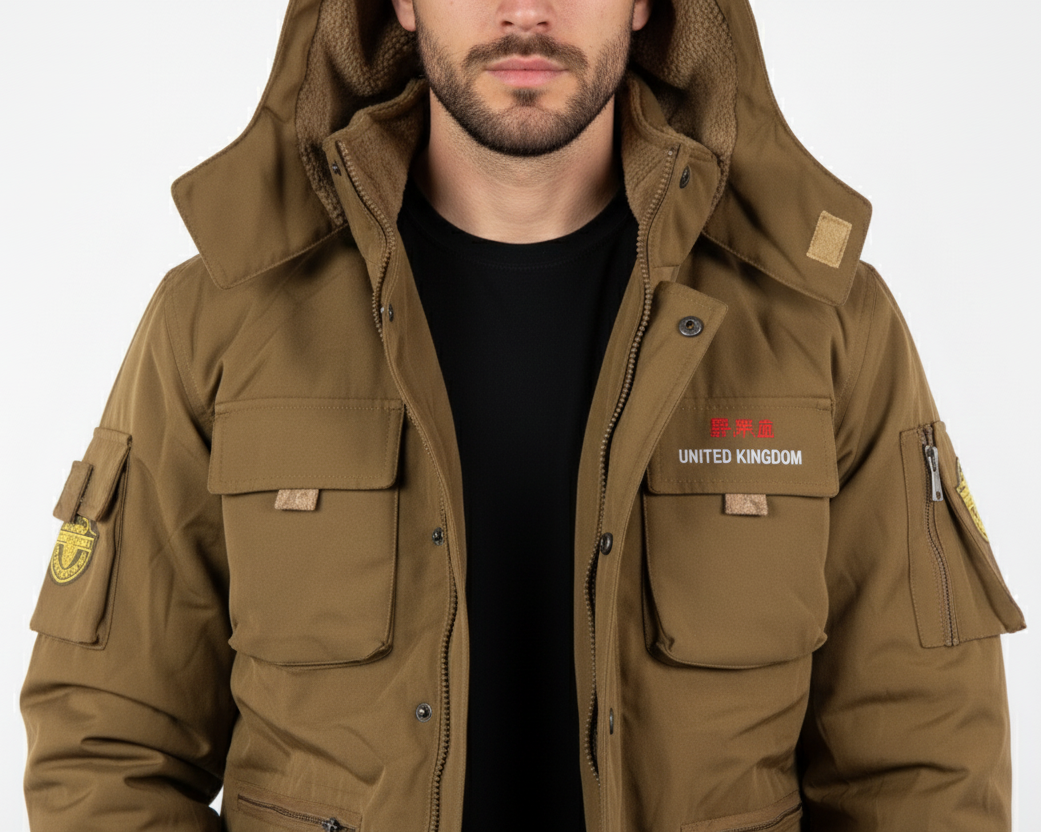 Men's Premium Khaki Utility Parka Jacket