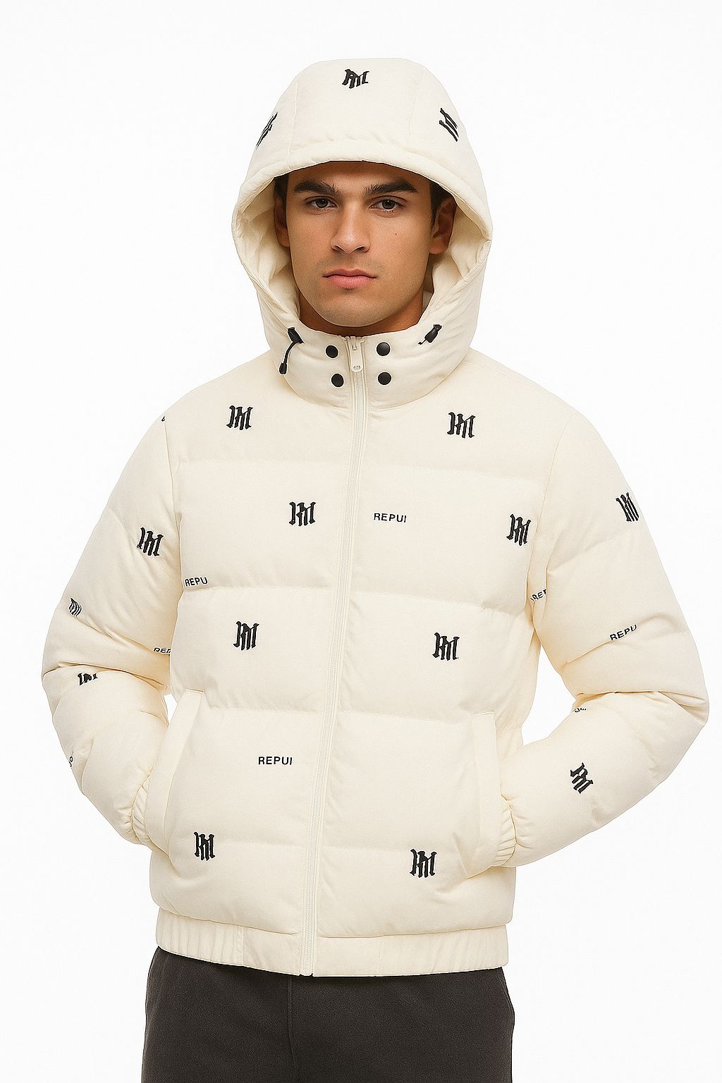 Premium Printed Hooded Puffer Jacket – Winter Warm & Trendy Street Style