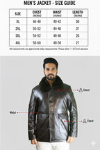 Men’s Premium Brown Leather Winter Jacket with Fur Collar